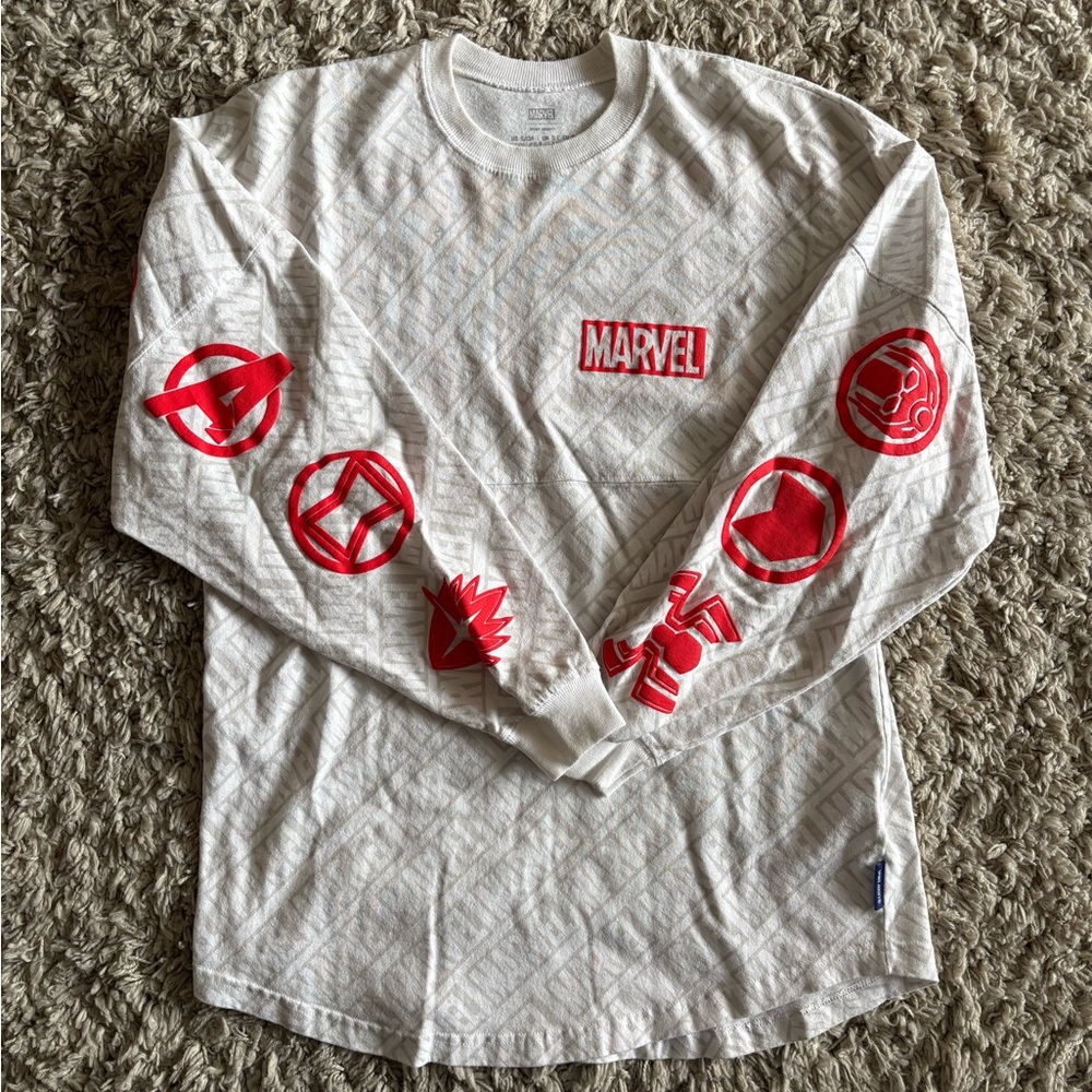 Marvel White and Red Iconic Long Sleeve Tee